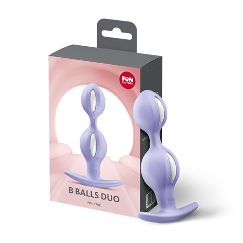 FUN FACTORY B Balls Duo | Weighted Anal Beads | Natural Movement Stimulation | Waterproof IPX7 | Silicone Anal Training Beads