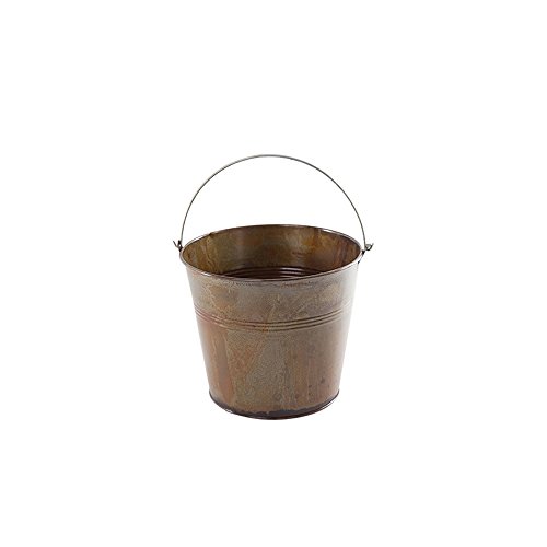 Wenyujh Basket Bucket Planters Pot Metal for Plant, Flower and Seedlings Cuttings Bronze