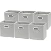 6 Pack – SimpleHouseware Foldable Cube Storage Bin with Handle, Grey