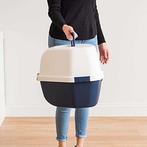 IRIS USA Large Enclosed Corner Cat Litter Box with Front Door Flap and