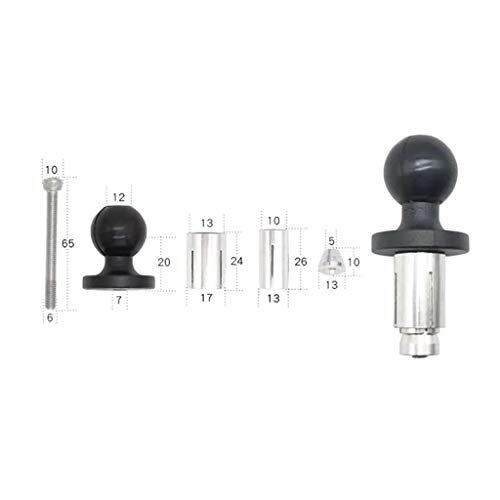 JUNESUN Aluminum Base Rubber Motorcycle Bike Mount Black Fork Stem Base with Ball Head for RAM Mount for Ball Mount Adapter - Thumbnail 5
