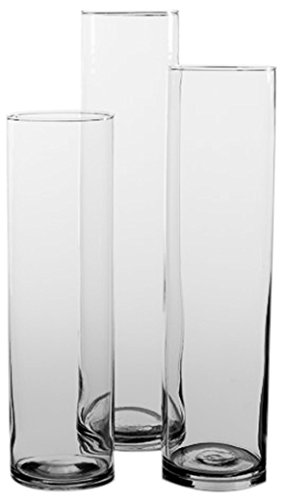 Amazon Com Eastland Tall Cylinder Vases Set Of 3 Home Kitchen