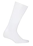 Florence Men's Cotton Bamboo Dress Sock (10-13, White)