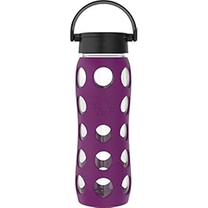 Lifefactory Glazen Hydratatie Fles Plum 650 ml