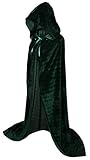 VGLOOK Full Length Hooded Cloak Long Velvet Cape for Christmas Halloween Cosplay Costumes 59
