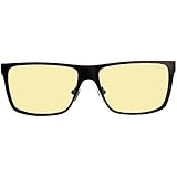 Gunnar Optiks VIN-00101 Vinyl Full Rim Ergonomic Advanced Computer Glasses with Amber Lens Tint, Onyx Frame Finish