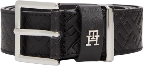 Cinturón Mujer Square 3,0 cm de piel, Negro (Black), 95 cm