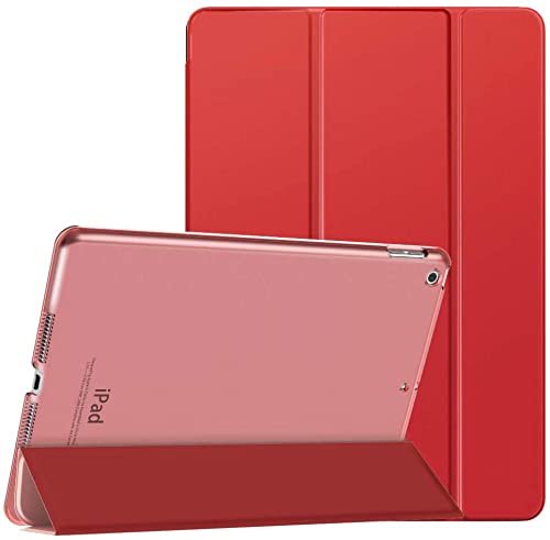 For Apple iPad 4/3/2 (Older generations) Smart case Magnetic Stand cover with Wake/Sleep (Red)