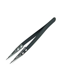 Pinzas de cigera cerámica con la temperatura Resistencia y anti magnetic puntas de precisión, gran Helper para Vaping y electricista, color negro