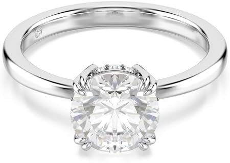 Amazon.com: Swarovski Una Angelic ring, Round cut, Clear, Silver
