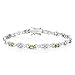 Gem Stone King Peridot 925 Sterling Silver 7 Inch Tennis Bracelet with Box Clasp (4.00 cttw, Peridot: 6x4mm)