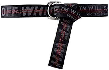 Hot ow street fashion wild new double ring buckle metal yellow industrial ribbon black belt men women belt