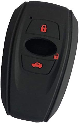 Zian スバル車用 スマートキーカバー シリコン製三つボタン スマートキーケース スバル レヴォーグ レガシィ B4 インプレッサ G4 S4 スマピタくん My Sbr3j など 赤ボタン 期間限定特価品 Sti K15 ブラック2 Wrx 専用設計 Xv