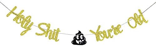 Holy Shit You're Old Banner Gold Glitter for 30th 40th 50h 60th 70th 80th 90th Funny Birthday Decoration