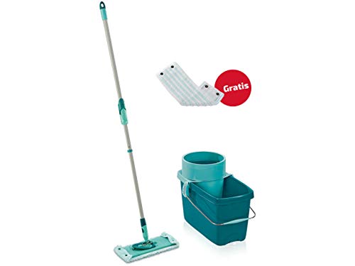 Leifheit Clean Twist System Medium Mop Bucket Set, Mop with 360ยญ Head and Integrated Spin Rinsing Mechanism, Mop and Bucket for Easy Cleaning