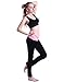 HDE Women's Maternity Yoga Pants Pregnancy Stretch Fold Over Lounge Leggings (Black with Pink, Medium)