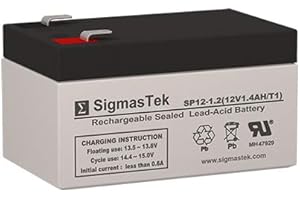 SigmasTek SP12-1.2 Replacement Battery - 12 Volt 1.2 AH F1 Terminal by SigmasTek