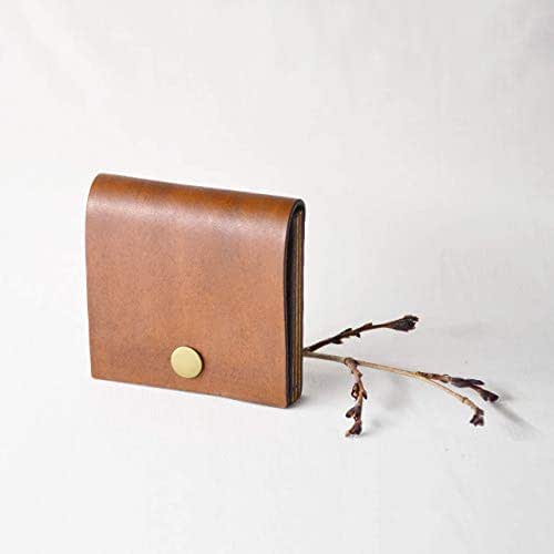 SQUARE Business Card Case//Leather & Wood Business Card