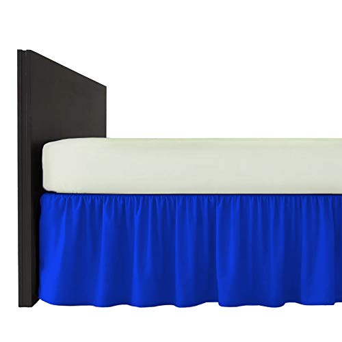 mFabrics Poly-Cotton Plain Dyed Bed Base Valance Sheet - Easy Care, Machine Washable - Available in 20 Colours - 40cm Frilled (Royal Blue, King)