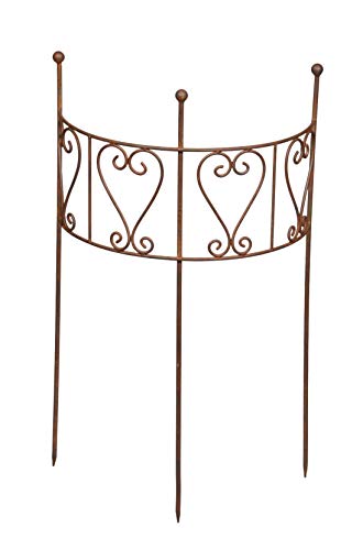 Posiwio dekoratives nostalgisches Rankgitter Rankhilfe Staudenhalter halbrund aus Metall Edelrost formstabil