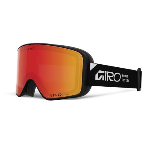 Giro Method Ski Snowboard Goggles One Size | VIVID ZEISS Lenses, EXV Wide Vision, EVAK Anti-Fog, OTG Suitable, Helmet Compatible Colour: Stacked Black - Lenses: Vivid ember/v. Infrared