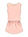 Allegra K Women Round Neck Cut Out Back Romper Summer Jumpsuit Pale XS Pink