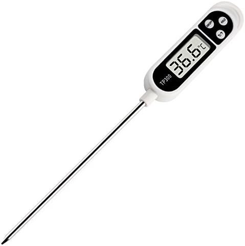 Digital Food Cooking Thermometer ,Instant Read with Big LCD Display and Long Probe,Thermometer for Meat Cooking Grill BBQ Milk Coffee Baking Candy Cake (White)