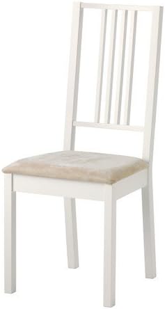Ikea Borje Stuhl In Weiss Abnehmbarer Bezug Kungsvik Sandfarben Amazon De Kuche Haushalt