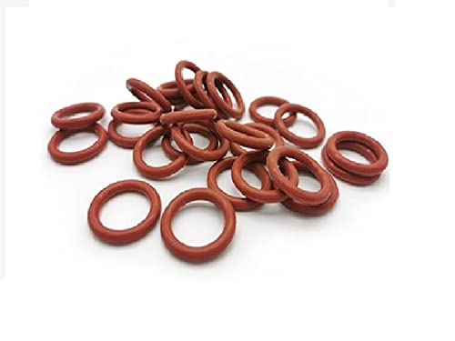 Boxonly 30 PCS O-Rings Silicone Round Seal Grommets 8mm OD 6mm ID 1mm Width O Rings Washer Sealing Ring Gasket Red