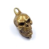Brass Skull Retro Keychain Open Mouth Handmade Key Ring Creative Accessories (40 mm)