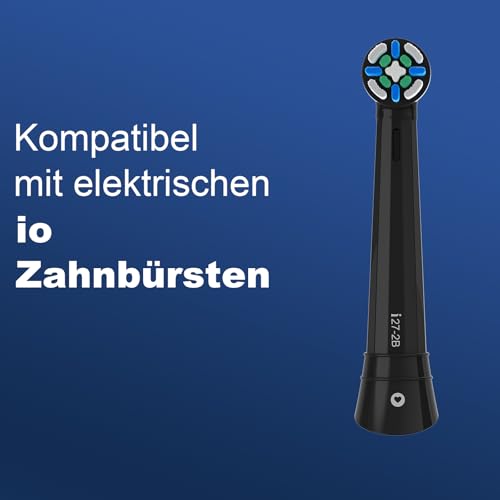 IO Replacement Toothbrush Heads Compatible with Oral B iO 2/3/4/5/6/7/8/9/10 Electric Toothbrushes, IO Toothbrush Attachments Compatible with Oral B, Brush Head with Medium Bristles (Black)