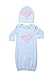 Unique Baby Baby-Girls Heart Design Baby Gown and Matching Cap