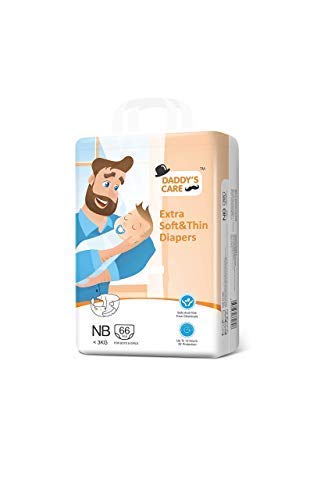 Daddys Care New Born Open Style Diaper, 66 Counts