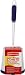 Rubbermaid Comfort Grip Toilet Bowl Brush and Caddy Set, Soft Rubber Handle, White/Blue, 16.5 Inch Single Brush and Caddy (FG6B9900) primary