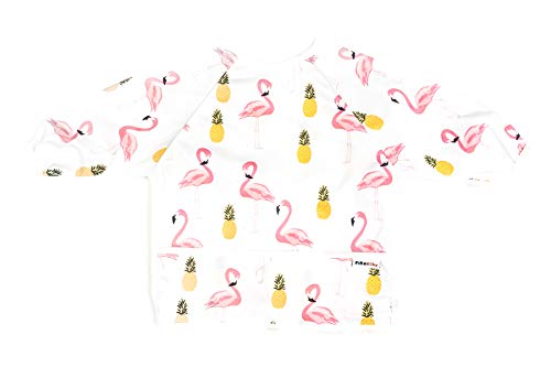 Pikababy Long Sleeved Bib Waterproof Bibs with Pocket - 6 to 24 Months Baby Girl and boy Colors (Flamingo) - Thumbnail 3