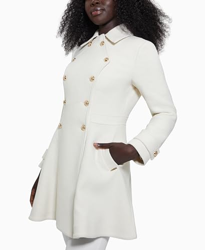 Photo 1 of Guess Womens Lara Double Breast Coat, Cream White, Extra Small