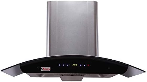 Seavy 90 cm 1100 m3/hr Auto Clean Chimney (Prime SS 90, 1 Baffle Filter, Touch Control, Steel/Grey)