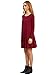 Romwe Women's Casual Plain Long Sleeve Loose Tunic T-Shirt Dress Burgundy S