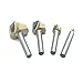 4PCS 90-Degree V Groove Router Bit, Gazeto Titanium Coated Carbide-Tipped 2-Flute CNC Engraving Bit Woodworking Chamfer Bevel Cutter, 1/4-Inch Shank