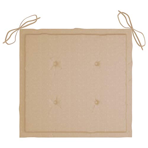 vidaXL Teak Massiv Schaukelstuhl mit Beige Kissen Schaukelsessel Gartenmöbel Stuhl Sessel Relaxstuhl Schwingsessel Gartenstuhl Holzstuhl – Bild 6