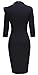 Women's 1950s Retro 3/4 Sleeve Bow Cocktail Party Evening Dress Work Pencil Dress Black X-Large