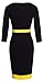 HOMEYEE Women's Voguish Colorblock Stripe Pencil Dress B275 (M, 3/4-Yellow)