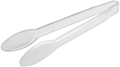 Fineline Settings 3312-CL, 12-Inch Platter Pleasers Clear Plastic Serving Tongs, Catering Disposable Salad Bakery Utility Tong for Serving Hot and Cold Foods, 48-Piece Case
