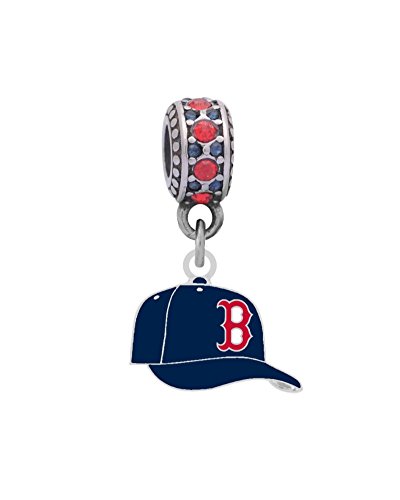 Boston Red Sox Ball Cap Charm Fits Most Bracelet Lines Including Pandora, Brighton, Chamilia, Troll, Biagi, Zable, Kera, Personality, Reflections, Silverado and More ...