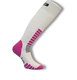 Eurosocks Micro-Supreme Over The Calf Ski Zone Socks,White-Pink, Small