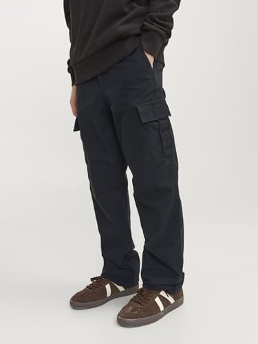 JACK&JONES JUNIOR JPSTKANE JJBARKLEY Cargo Pant Noos Jnr, Pantaloni Cargo Bambino, Black,