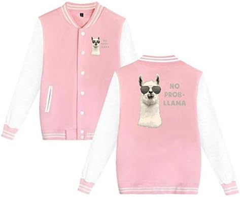 No Problem Llama Man Woman Classic Baseball Uniforms Brushed Keep Warm Jackets