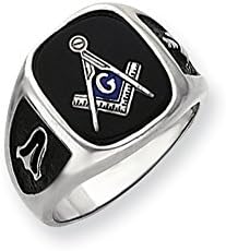 14k white masonic ring mounting -