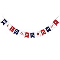 Welcome Home Banner, Premium Felt Bunting Vintage Home Decoration for Family Party banner (5.1X7.1inch)(Welcome Home Multicolor）