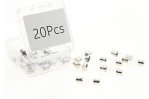 MFLAMO 100mA Glass T100mAL250V Fuse T100mA 250V 0.2 x 0.78 inch or 5x20mm Glass Fuse,Environment Protection Packag in a Clear Plastic Box (20pcs)
